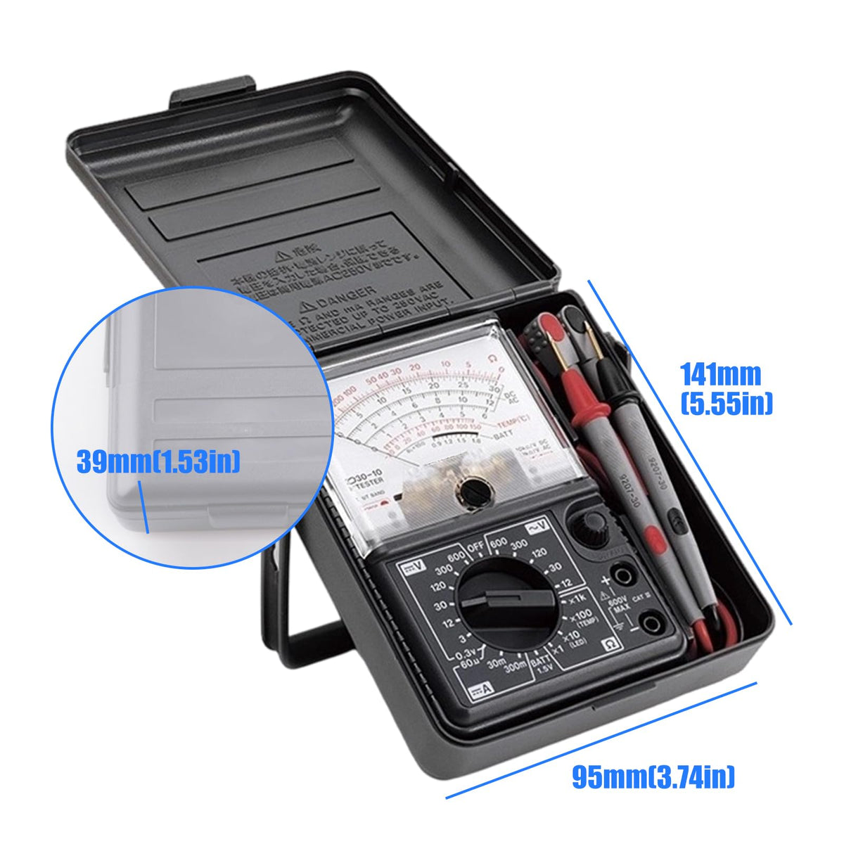 Analog Multimeter Display Meter with Direct Current Resistance Measurement, LED Inspection, 1.5V Batt