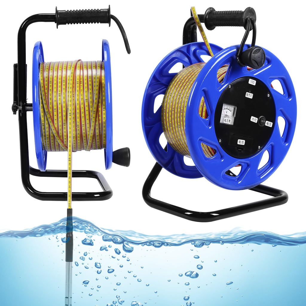 100m Water Level Measurement Gauge with Fixed Probe and Steel Tape Groundwater Level Measuring Instrument for Wells Boreholes Reservoirs