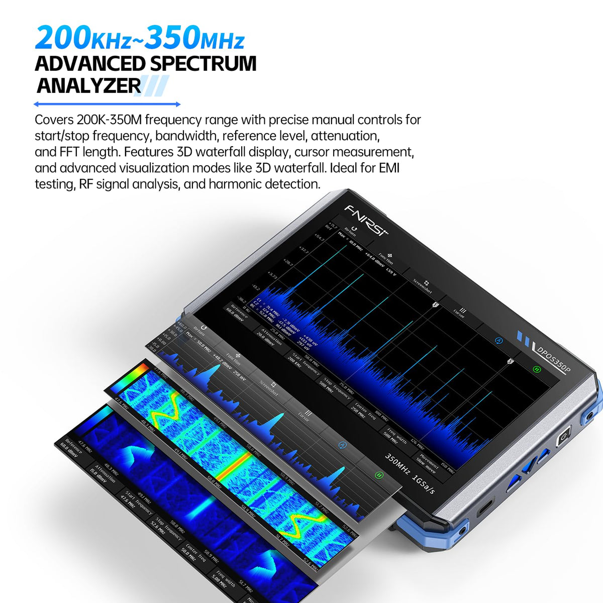 FNIRSI DPOS350P 4-in-1 350MHz Digital Oscilloscope 2 Channel, 1 GSa/s