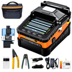Fusion Splicer AUA-70F Toolbox Kit with Auto Focus & 6 Motor Core Alignment Fiber Fusion Splicer 8S Automatic FTTH Fiber Optical Welding Splicing