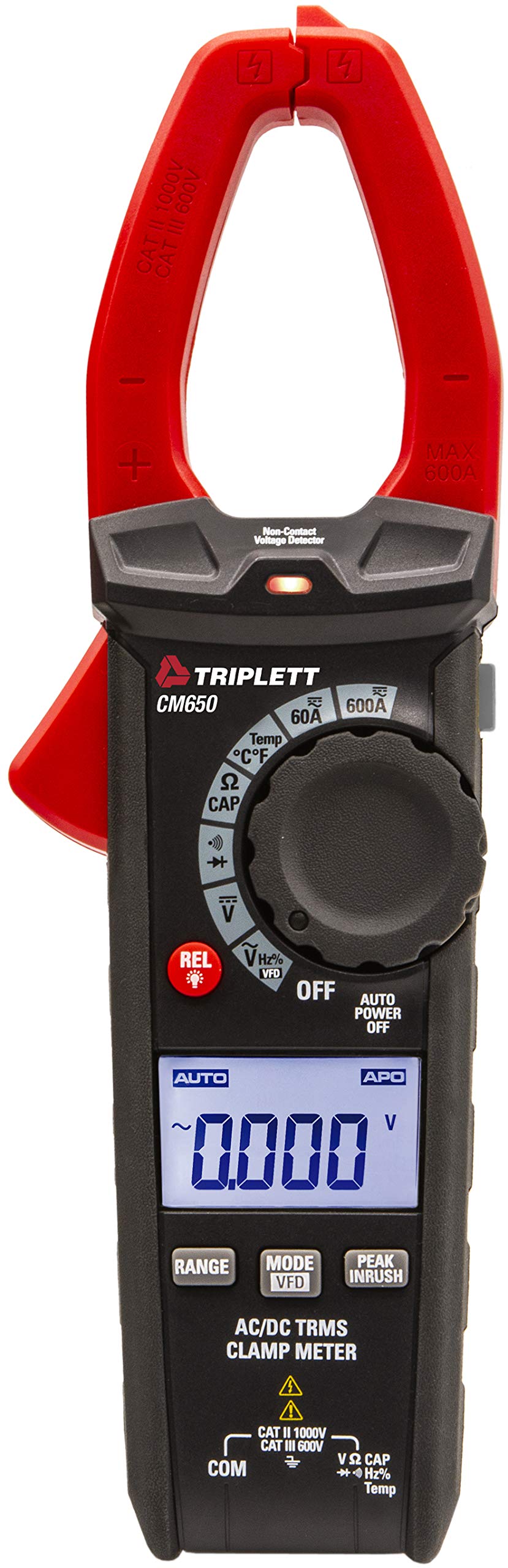 Triplett CM650 600A AC/DC Clamp Meter with Inrush with NIST Calibration