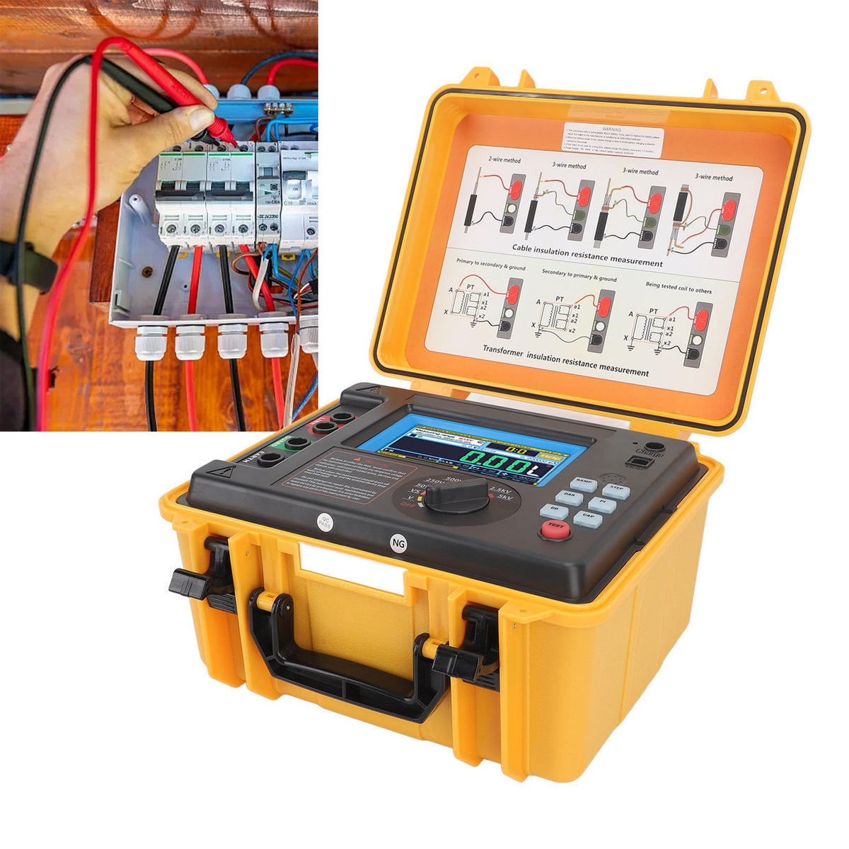 Insulation Resistance Tester LCD Display Digital Megohm Meter 5KV for Electrical Maintenance