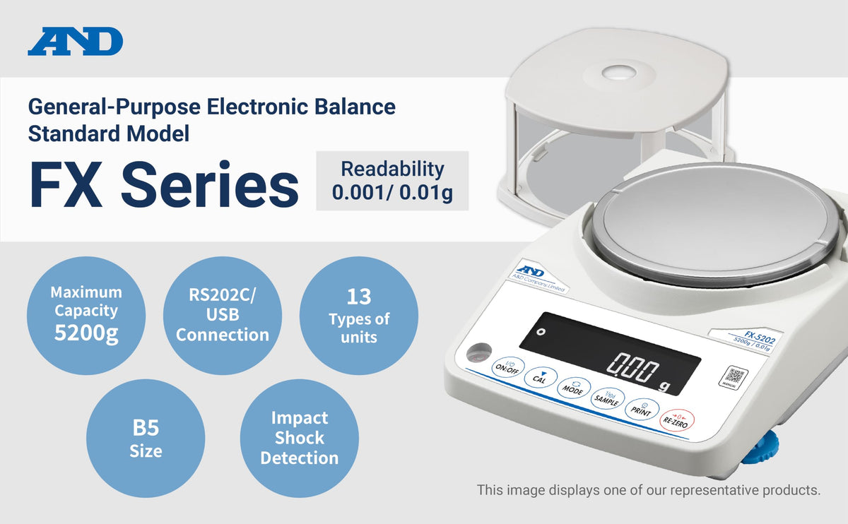A&D Scientific Balance Scale FX-323 (320 g x 0.001 g) – for Education, Science Experiment, Inspection and Quality Control; Versatile; Compact; Space-Saving; USB/RS-232C Included; AC-Powered