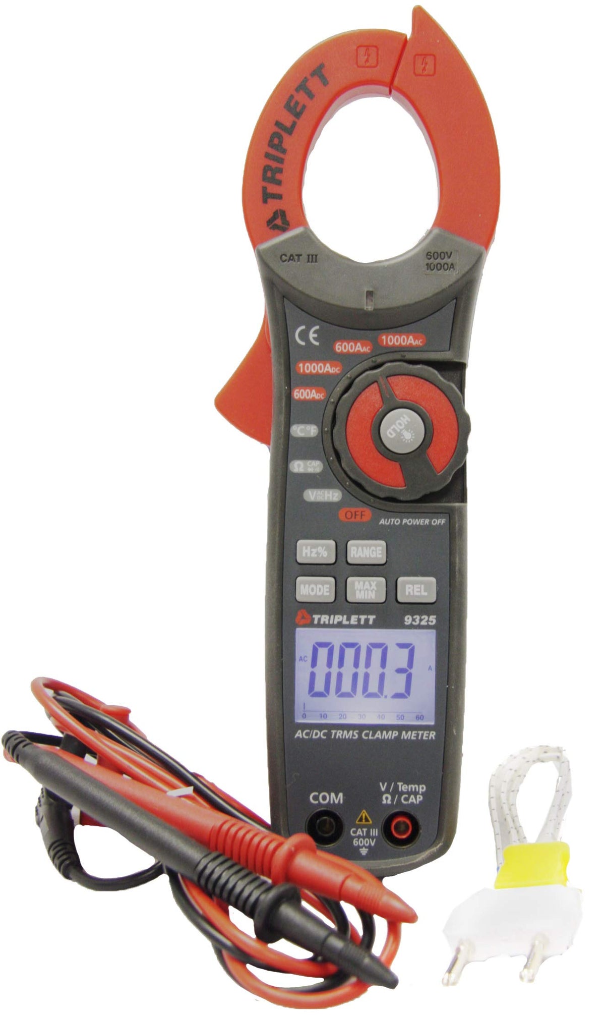 Triplett 9325 Clamp-On Digital AC/DC Meter with NIST Calibration
