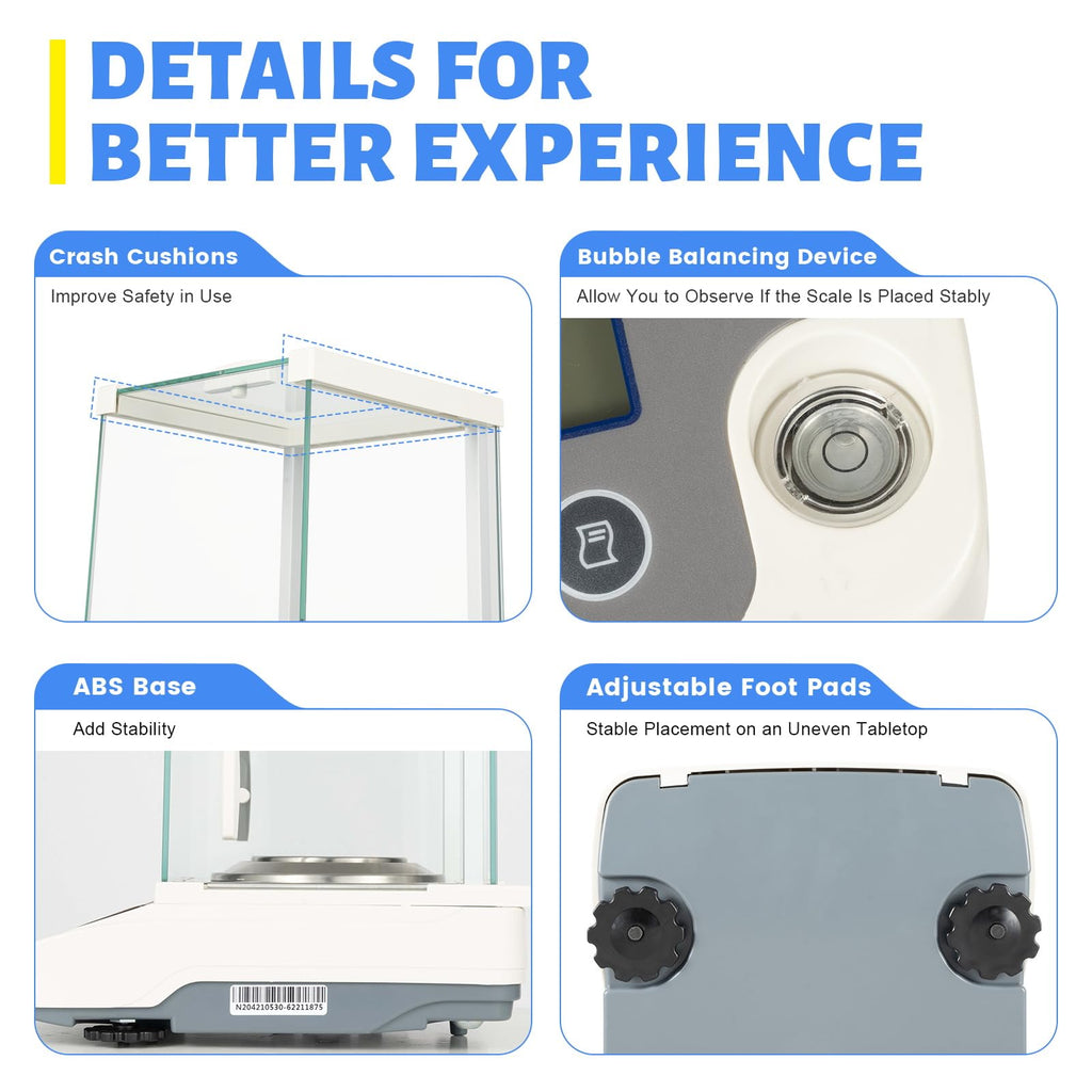 0.0001g Analytical Balance 0.1mg Digital Precision Scale Kit 120 x 0.0001g Lab Analytical Balances 120gram 0.001 gram Balance Lab Digital Precision Scale 110V