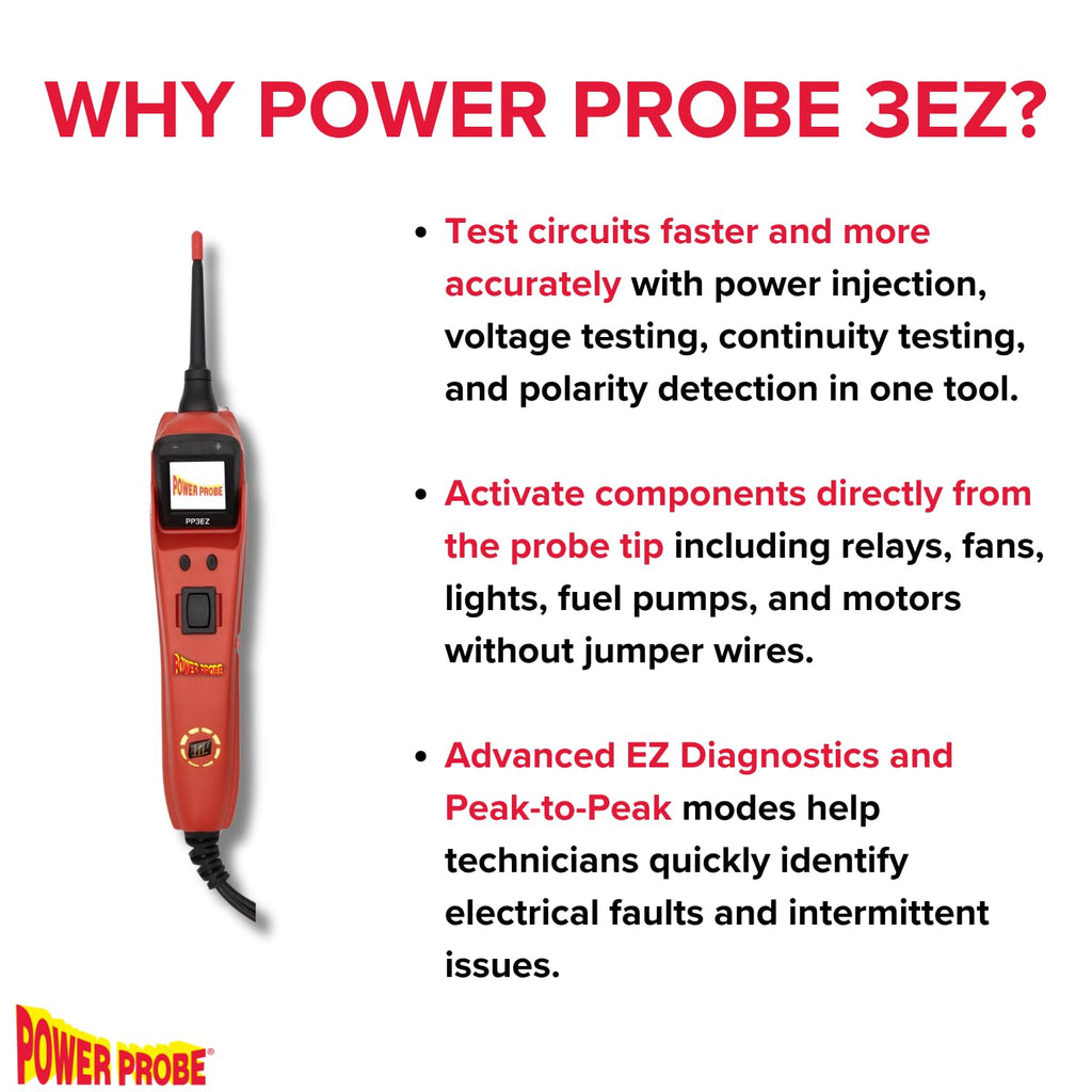 Power Probe 3EZ Circuit Tester with Diagnostic Mode (PP3EZREDCS)