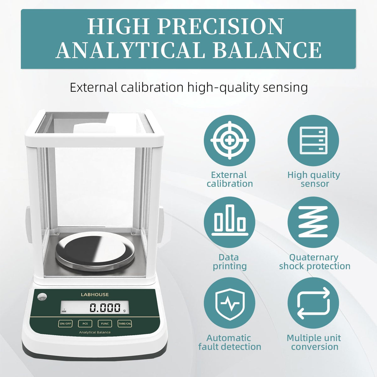 DFA2003S Lab Analytical Balance 200g/0.001g, Dual Display