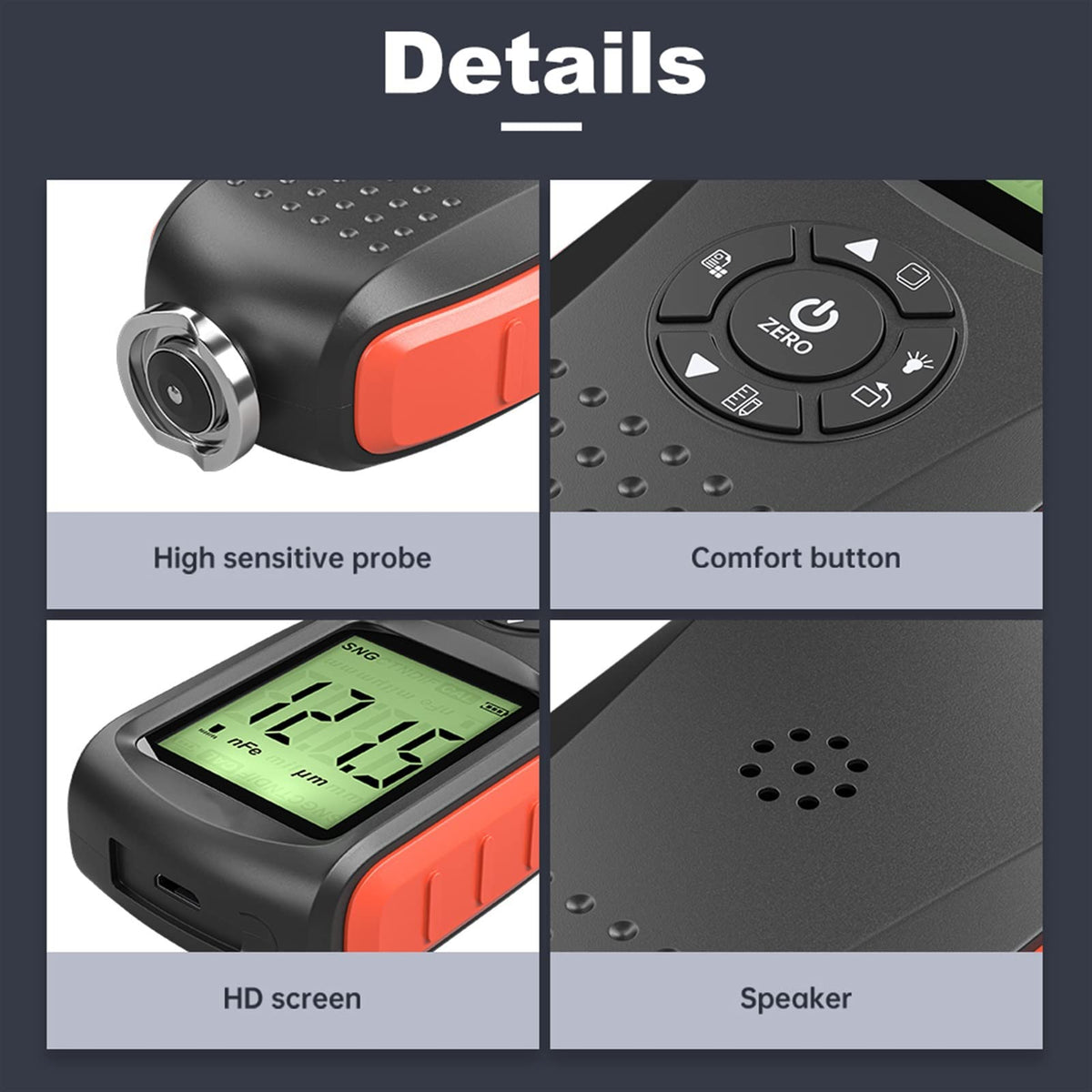 Thickness Gauges VC200 Coating Thickness Gauge for Car Paint Tester Coating Meter with LCD Backlight Ultra-Precise Fe and NFE