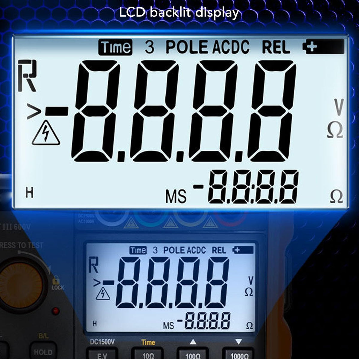 Fydun Ground Earth Resistance Meter Voltage PV Digital Tester Easy Operation Industrial Use
