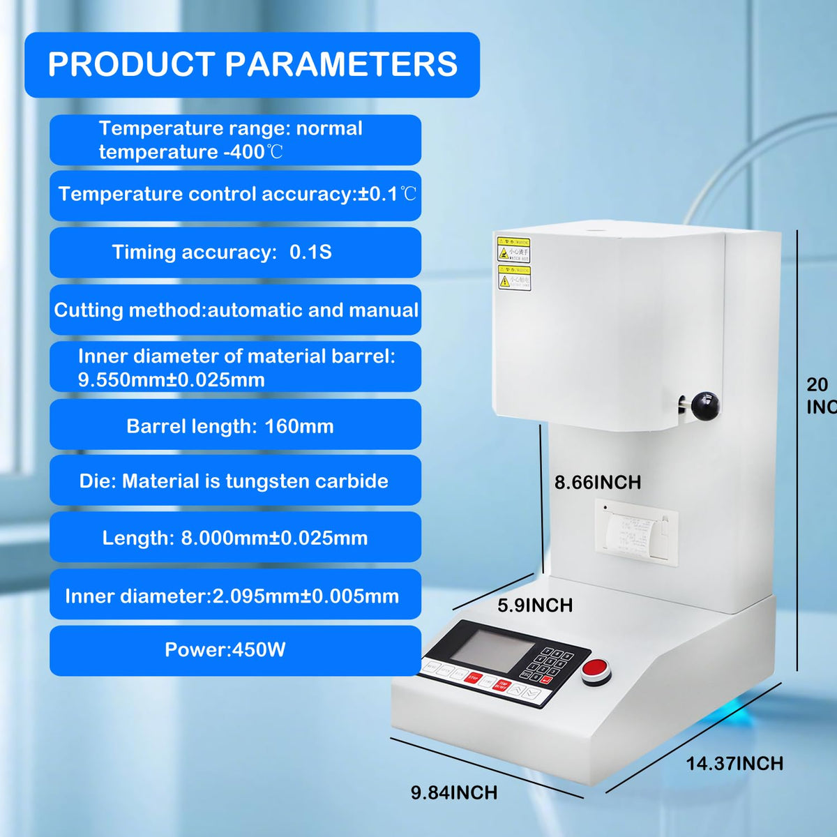 Automatic Melt Flow Index Rate Tester for Plastic Polymers MFR Tester Multi Testers Generation 110V