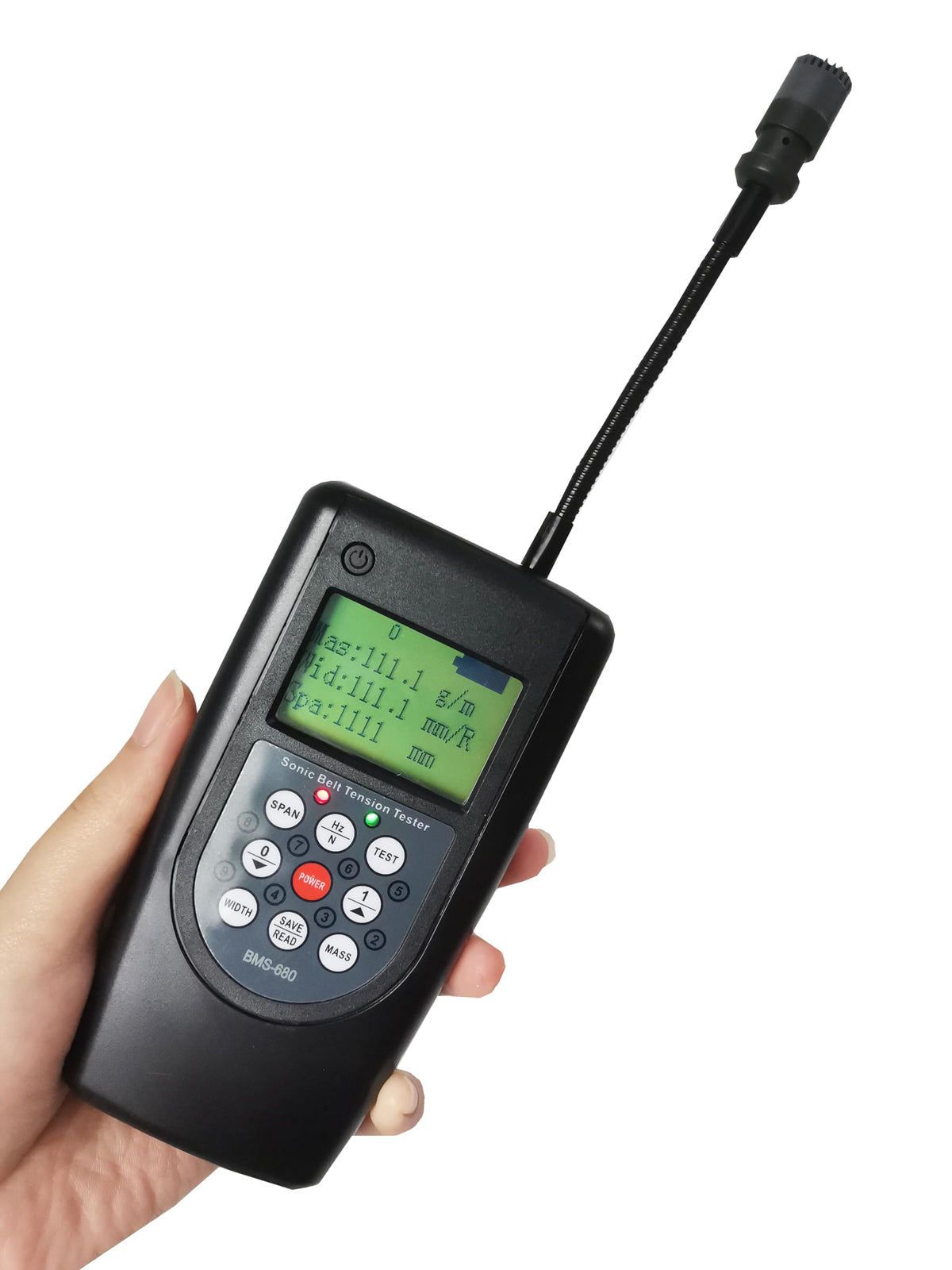 Digital Sonic Belt Tension Tester Meter Belt Tensionmeter for Measure How Often a Drive Belt Vibrates When It Hits or Moves Quickly with Range 10Hz-680Hz