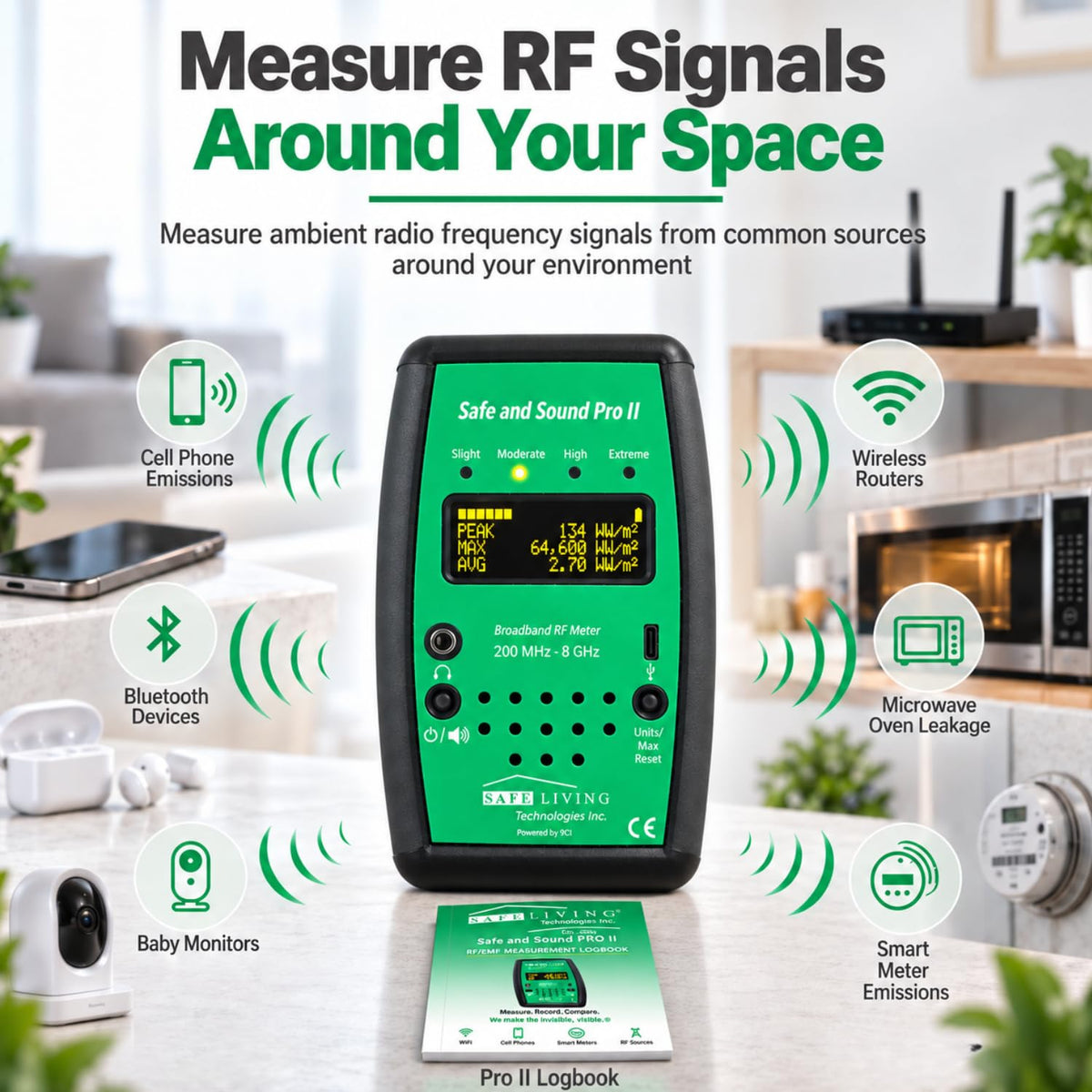 Safe Living Technologies Safe and Sound Pro II RF Meter Measurement Logbook