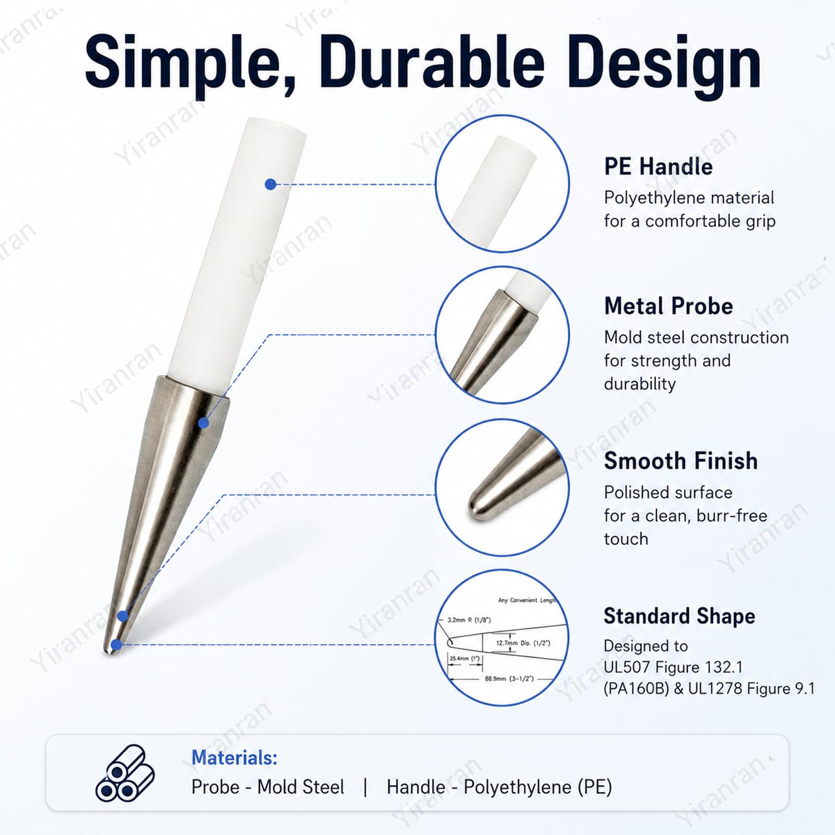 UL Articulated Test, Electrical Safety Simulated Finger, Accessibility Test Probe for Shock Protection, Appliance, Enclosure, Industrial and Laboratory Inspection