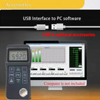 Ultrasonic Thickness Gauge Meter Through Paint Coatings Thickness Gauges with 0.65 to 600mm 0.025 to 23.62inch 3-30mm 0.118 to 1.181inch P-E and E-E Echo-Echo Mode for Steel Aluminum Copper