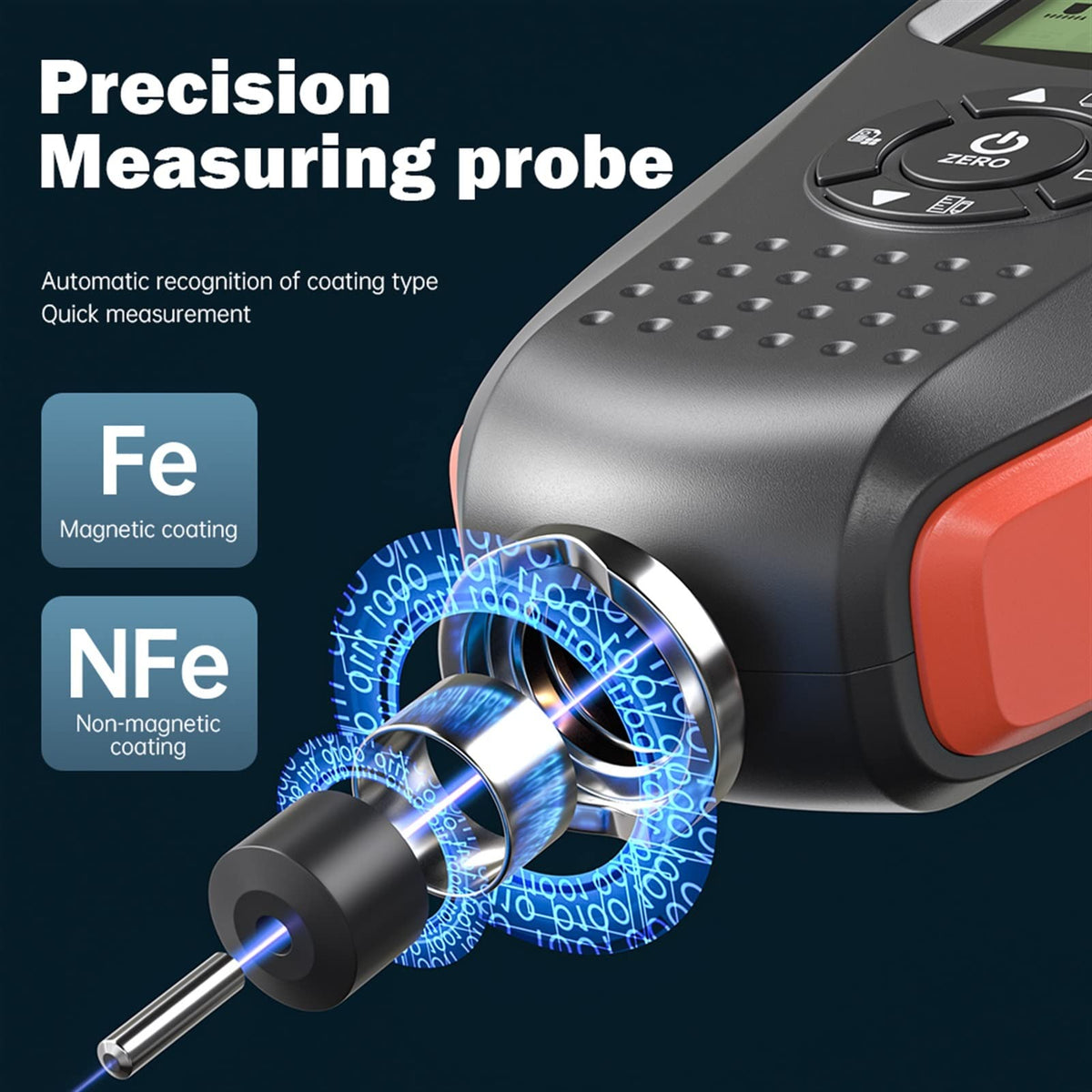 Thickness Gauges VC200 Thickness Gauge for Cars Paint Tool Coating Thickness Gauge Measuring Fe/nFe Car Film Thickness Meter