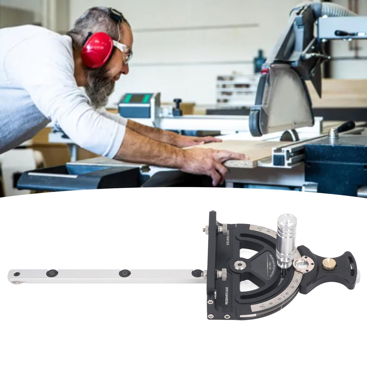 Professional Miter Gauge System Precision Angle Measurement Tool 0 70 Degree Adjustable Table Saw Accessory for Woodworking Metalworking Aluminum Alloy Construction