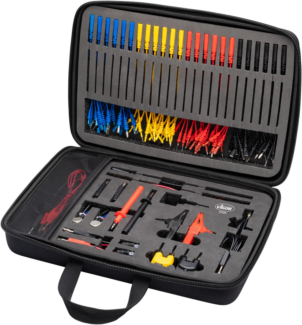 ViGOR - Measuring Cable Set 92 Pieces V4326N I For Automotive Requirements for Electrical Measurement and Testing of Electrical Circuits/Components I High Quality Safe I 92 Pieces I 12 V Battery