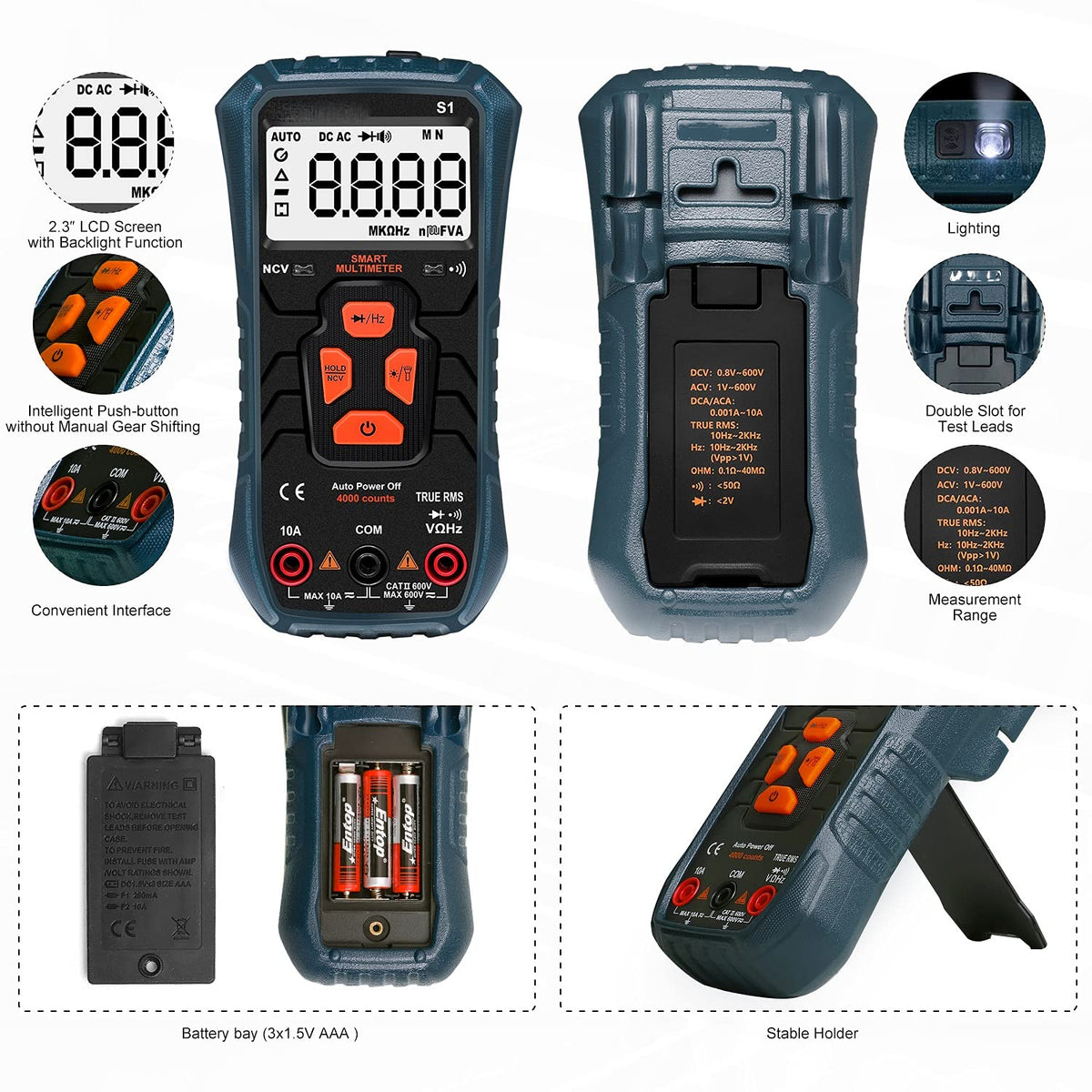 High-PrecisionDigital Multimeter S1 Automatic Smart MultimeterHousehold Electrician Multimeter