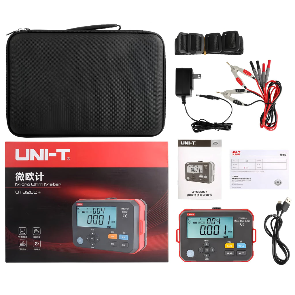UNI-T Uni-Trend UNI-T UT620C+ Micro Ohmmeter DC Low Resistance Tester 0.001mΩ~300.0kΩ Auto & Manual Range Professional Digital Ohm Meter