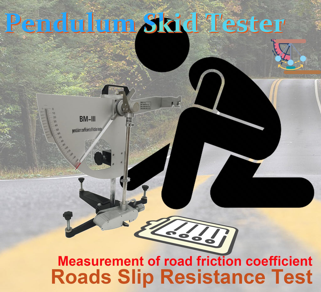 INTSUPERMAI Portable Pendulum Skid Resistance Tester, Pendulum Friction Tester, Road Friction Coefficient Measuring Instrument, Pendulum Testing Tool for Slip Resistance
