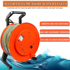 Well Water Depth Gauge - Stainless Steel Probe & Tape Water Level Meter, Accurate Depth Measurement Tool for Boreholes, 10m (32.8ft) Water Level Indicator