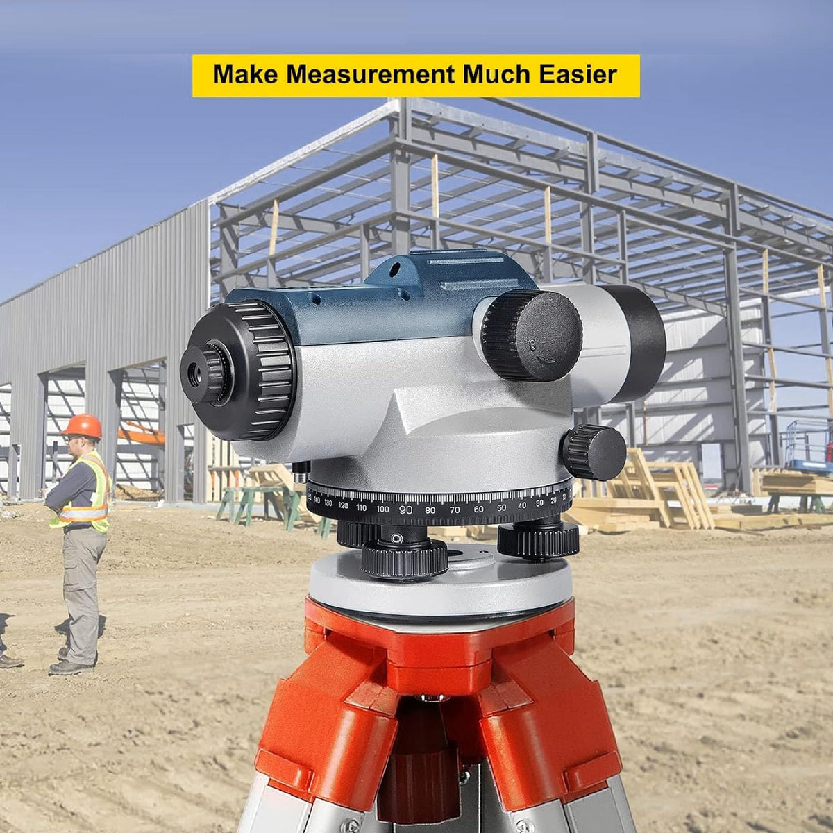 32x optical level boost survey tool with magnetic damped compensator for accurate measurement in harsh environments IP54 aluminum alloy body