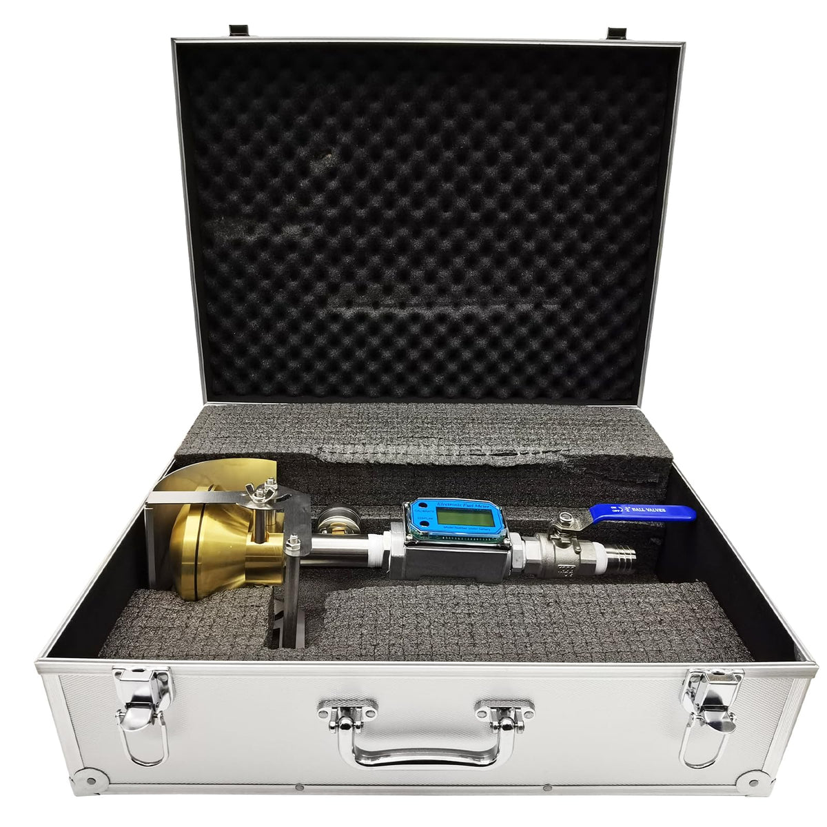 Waterproof Test Showerhead Kit IPX3/IPX4 Brass & Stainless Steel Drenching Sprinkler with Flow Meter for Electrical Housing Shower Automotive LED Lights
