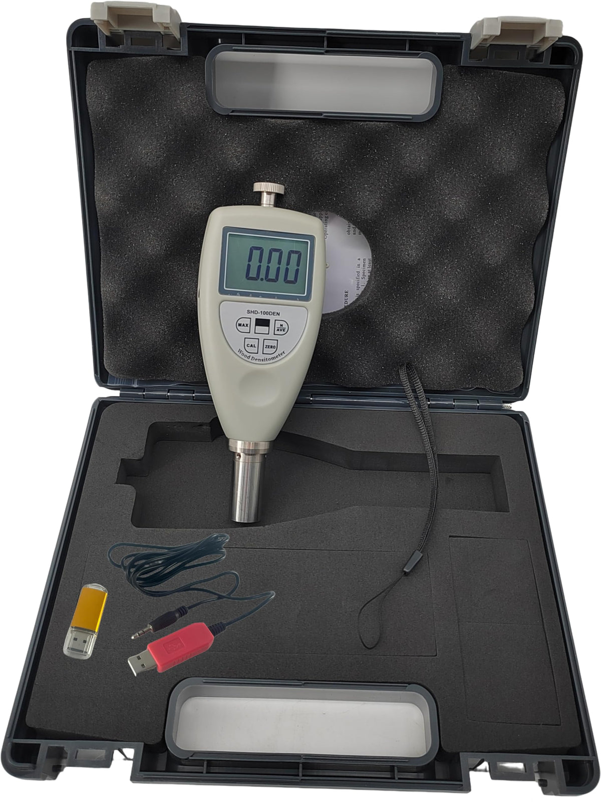 Handheld Wood Density Tester Digital Wood Density Test Equipment with USB Cable and Software Resolution 0.01g/cm³ Test Range 0.01g/cm³ ~1.2g/cm³