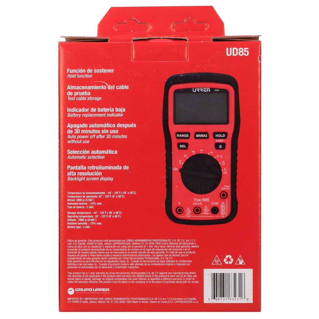 Urrea UD85 True Rms Digital Multimeter