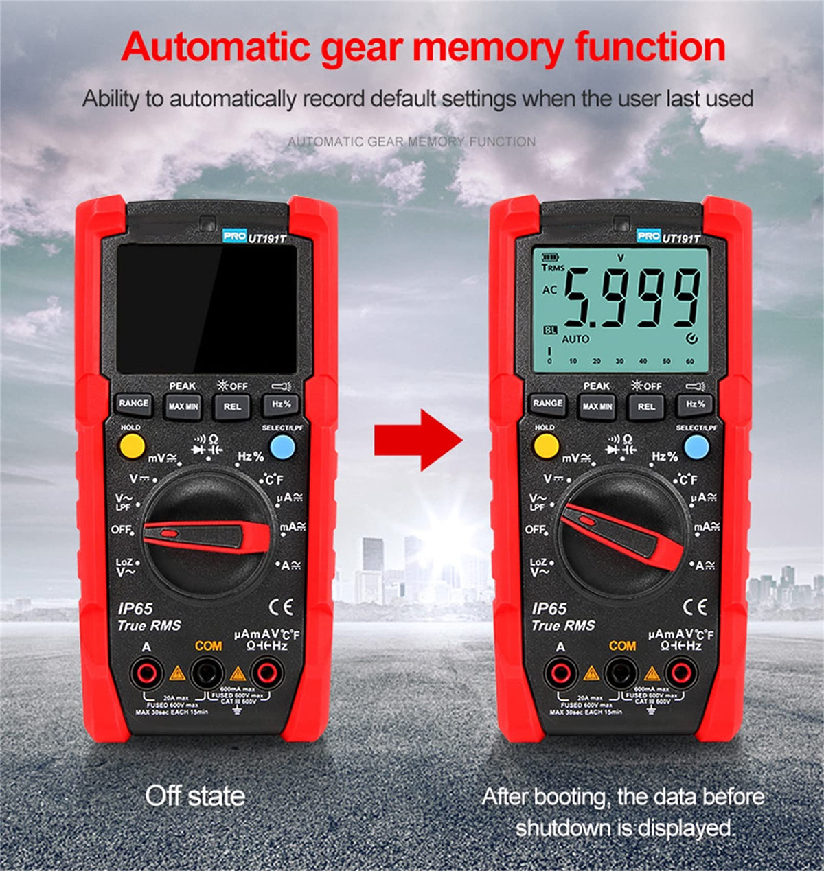 Tester High Precision Industrial Multimeter, TRUE RMS AC Voltage and Current, Can Accurately Measure Nonlinear Signals