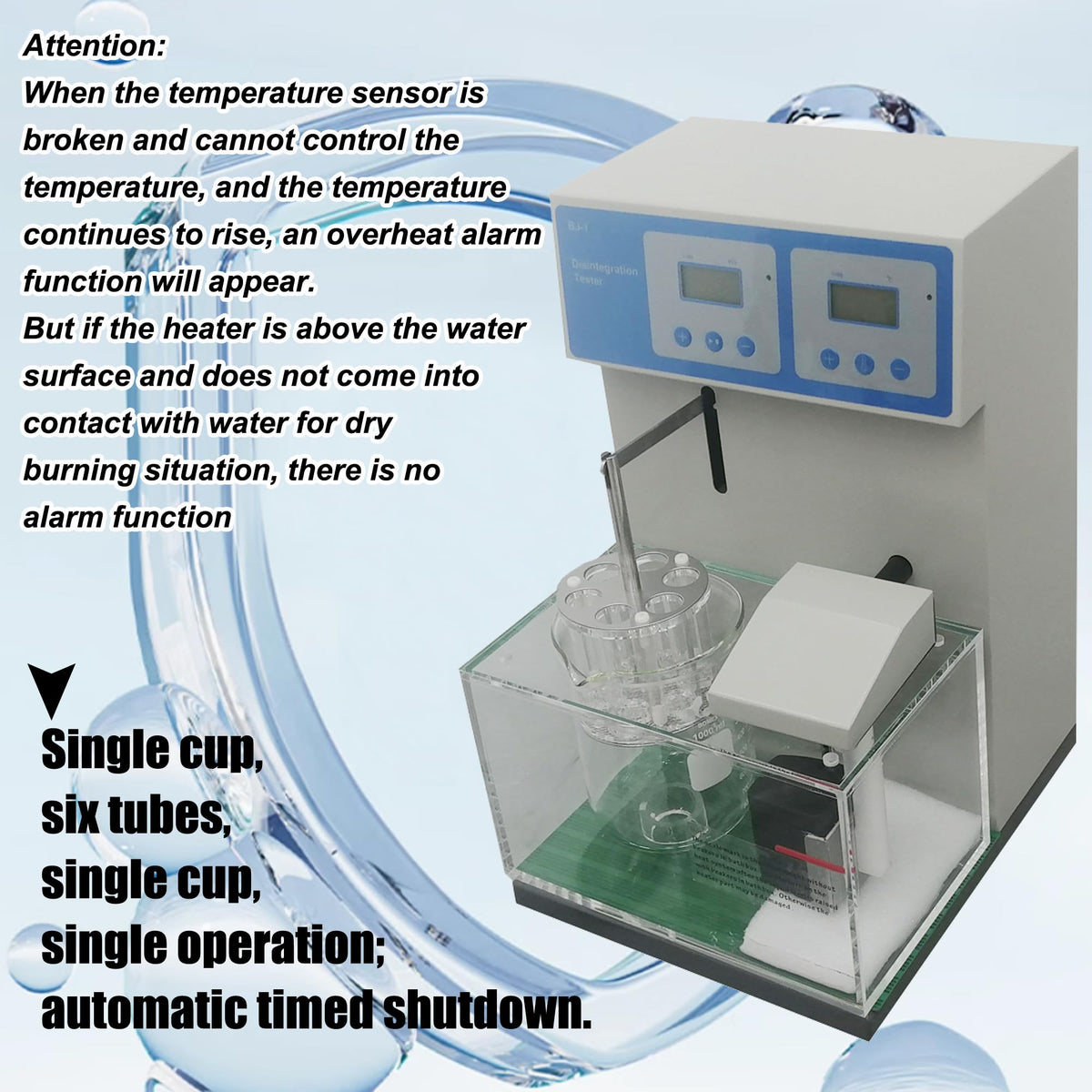Tablet Disintegration Tester with Automatic Timed Shutdown 110V
