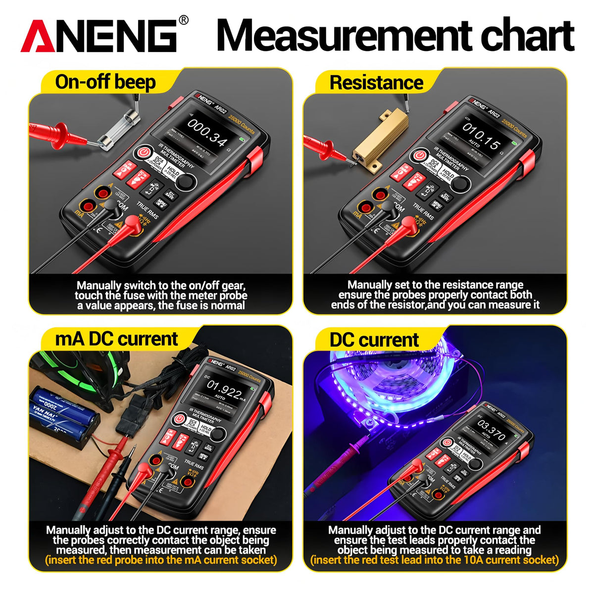 Thermal Imaging Multimeter 240×240 IR Resolution 96×96 IR Sensor-20°C~150°C Temperature Range,2.4" TFT Display or Repair(AR02)