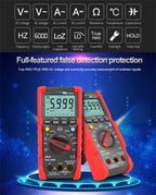 Tester High Precision Industrial Multimeter, TRUE RMS AC Voltage and Current, Can Accurately Measure Nonlinear Signals