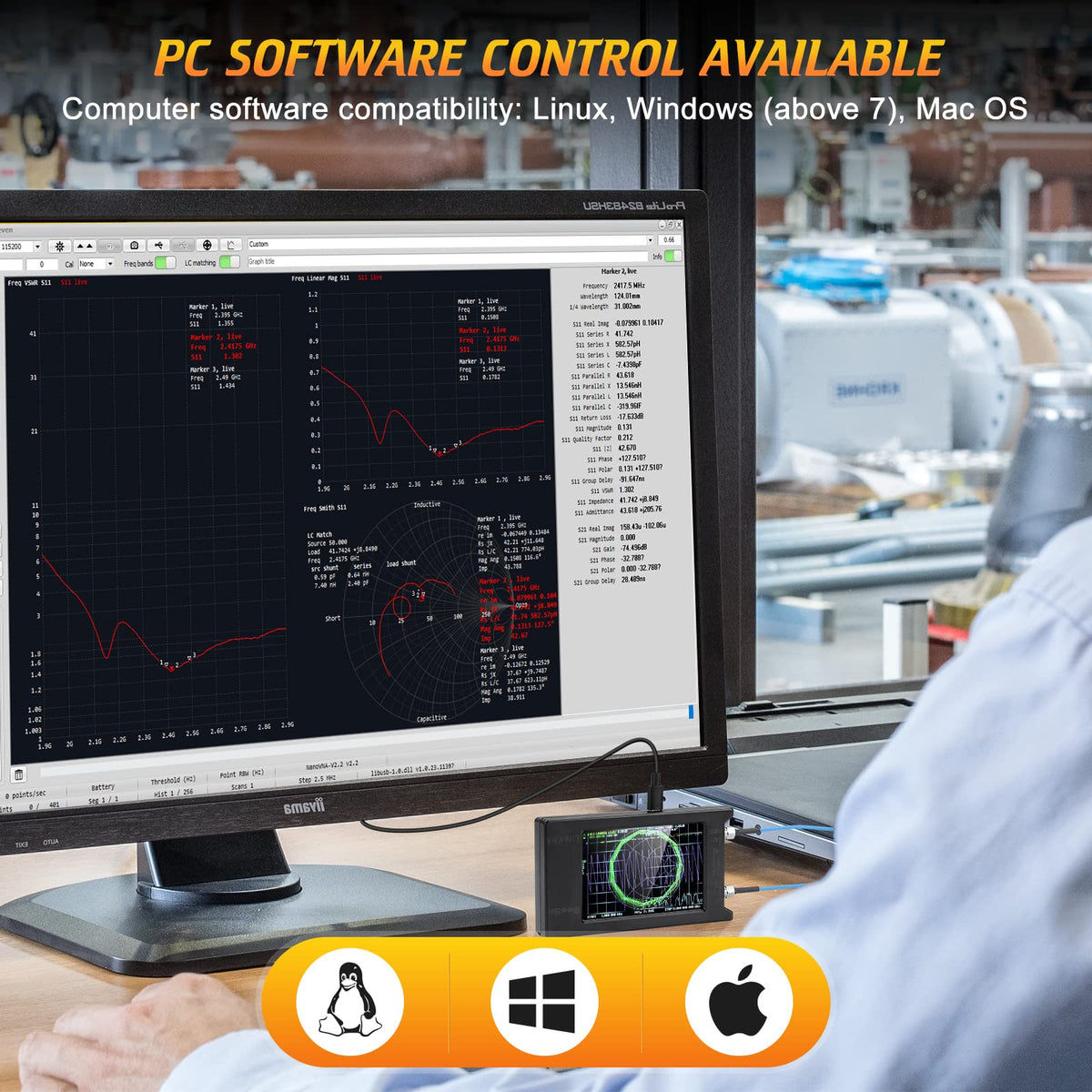 SEESII LiteVNA 50kHz-6.3GHz 4 inch Vector Network Analyzer