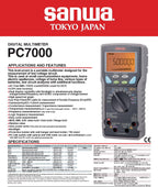 Japan Sanwa PC7000 Digital Multimeters (PC Link) 500000 Count for DCV, Dual Display(PC7000)
