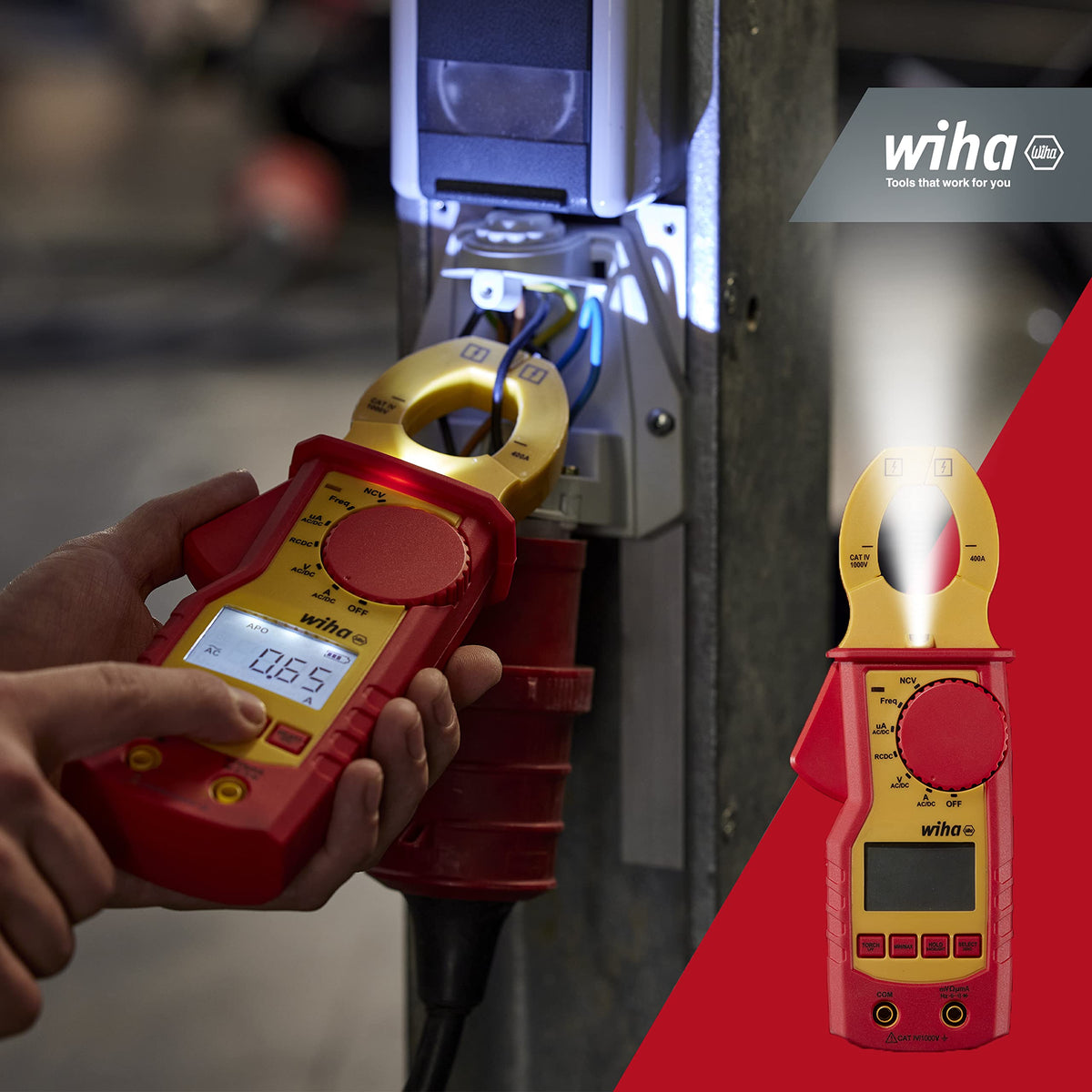 Wiha Digital Clamp Meter 1000V, CAT IV, Model WH45219, Device