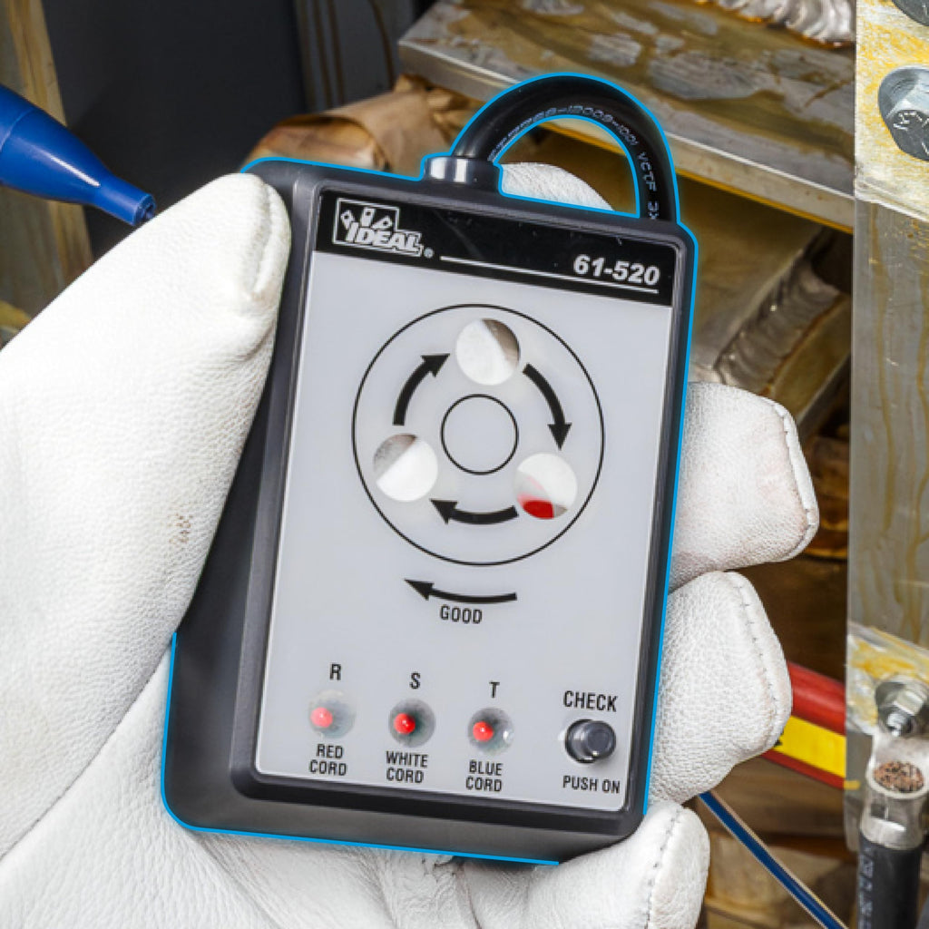 Ideal Electrical 3-Phase Sequence Tester, 61-520, Color-Coded