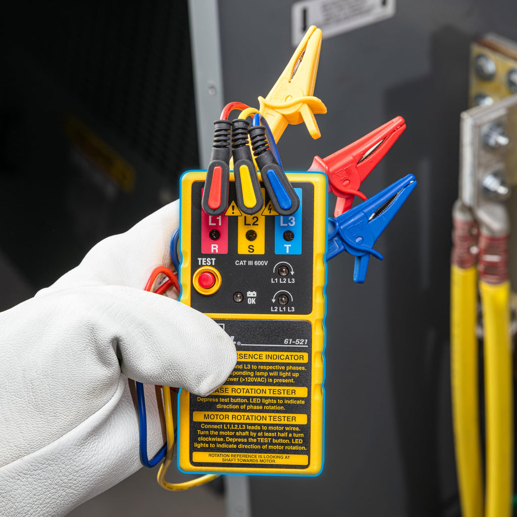 Ideal Electrical 3-Phase Motor Rotation Tester, Electrical Tester
