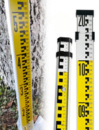 Adjustable Portable Aluminium Telescopic Height Measuring Stick - Lightweight Durable Levelling Staff Pole for Surveying, Construction, Gardening - Precision Measurement Tool