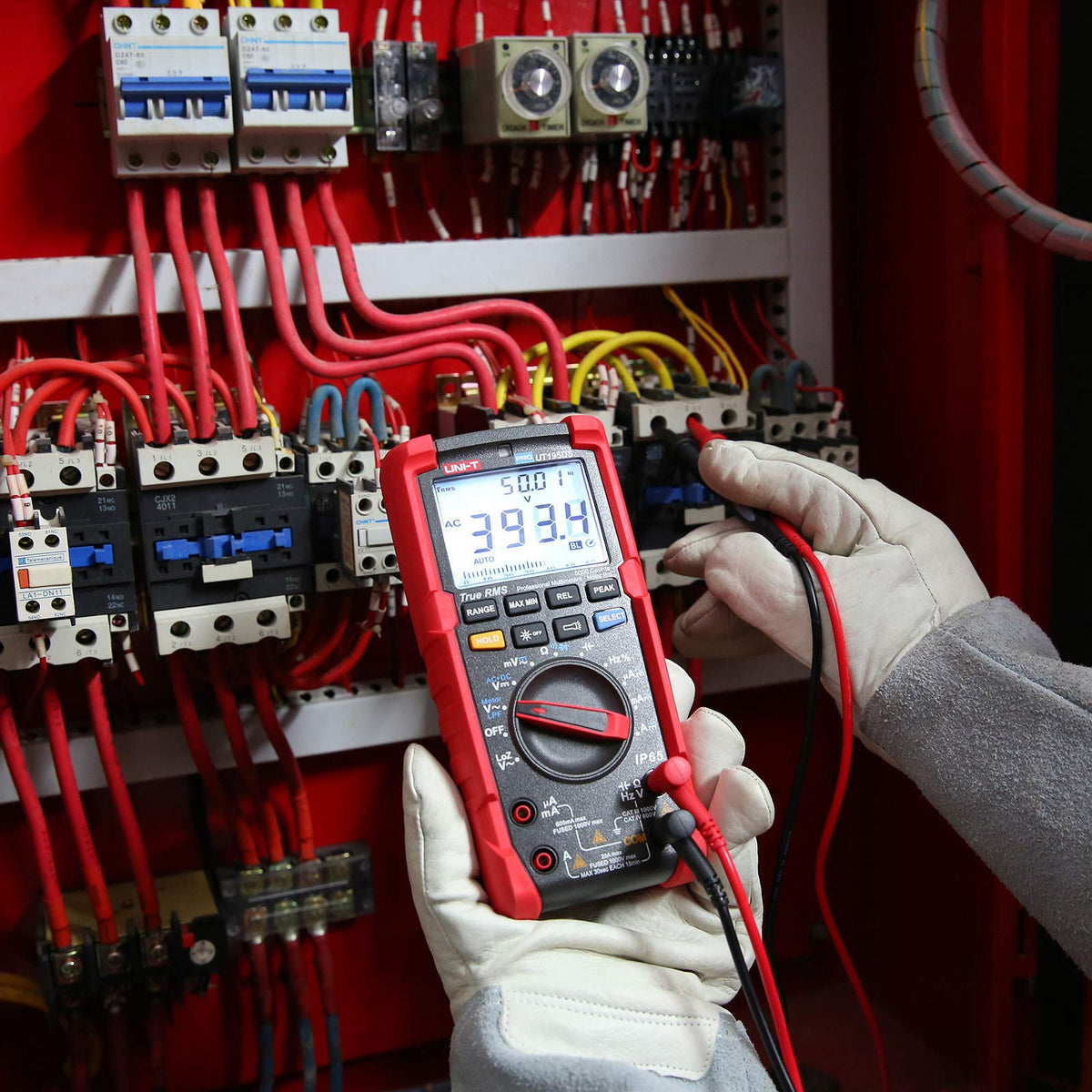UNI-T Industrial Digital Multimeter UT195DS (IP65, 2M Drop Test) True RMS 6000 Counts AC DC Voltage Current LOZ ACV Resistance Capacitance Frequency Duty Cycle Diode Continuity Test Auto/Manual Range