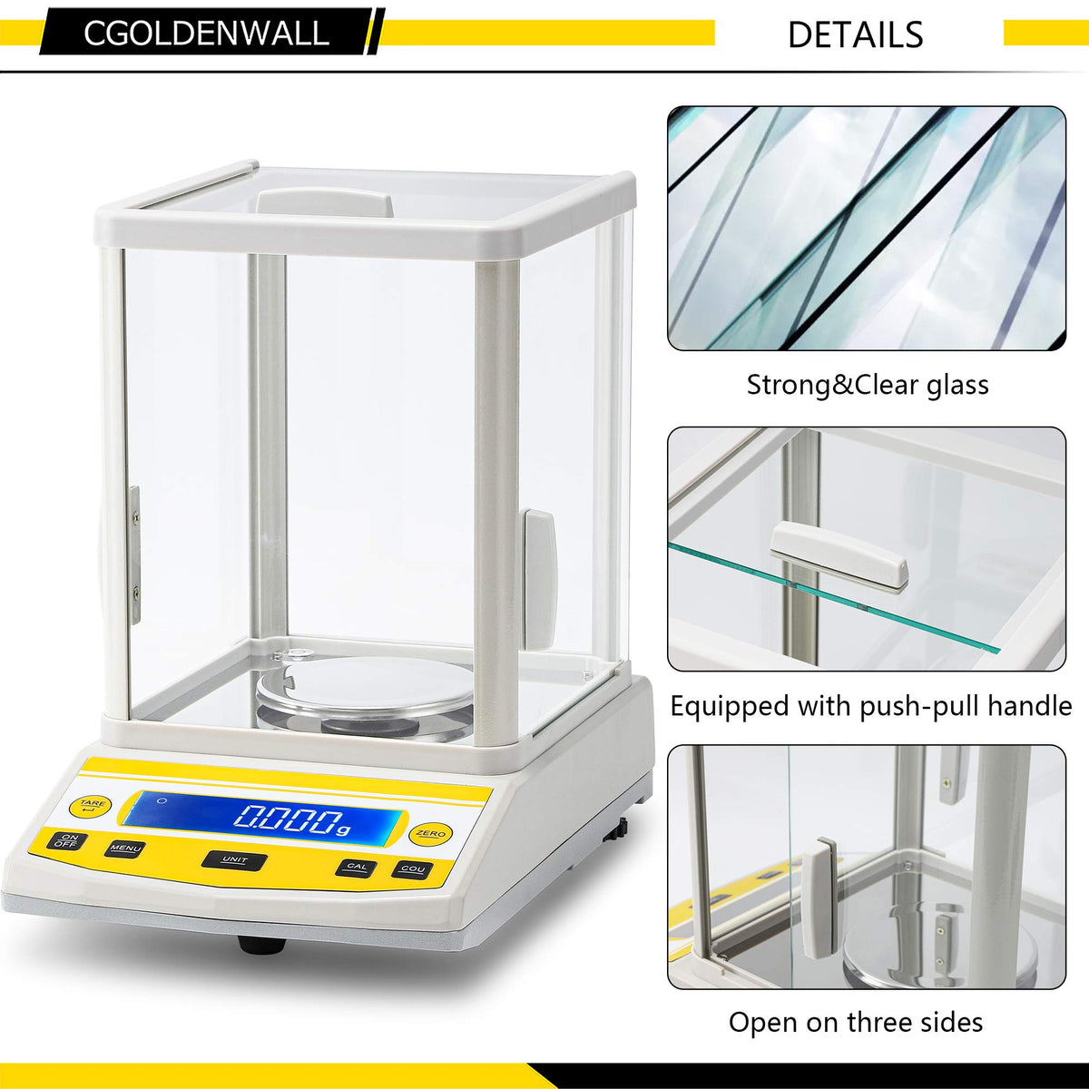 CGOLDENWALL Digital Analytical Balance High Precision Scale Digital Electronic Balance Scale for Laboratory Pharmacy 110V (300g 1mg)