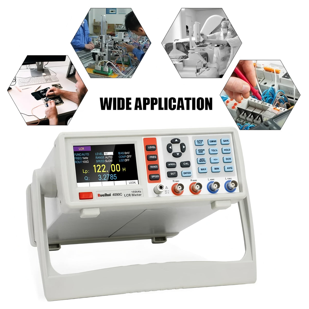 4090A/B/C 5 digit Digital Desktop Type Bridge LCR Meter RS232(or 485) 1500mV adjustable Analyzer(RUOSHUI 4090A)