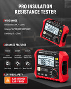 KAIWEETS KE1000 Megohmmeter Insulation Resistance Tester Up to 100GΩ and KAIWEETS KT301P Circuit Breaker Finder