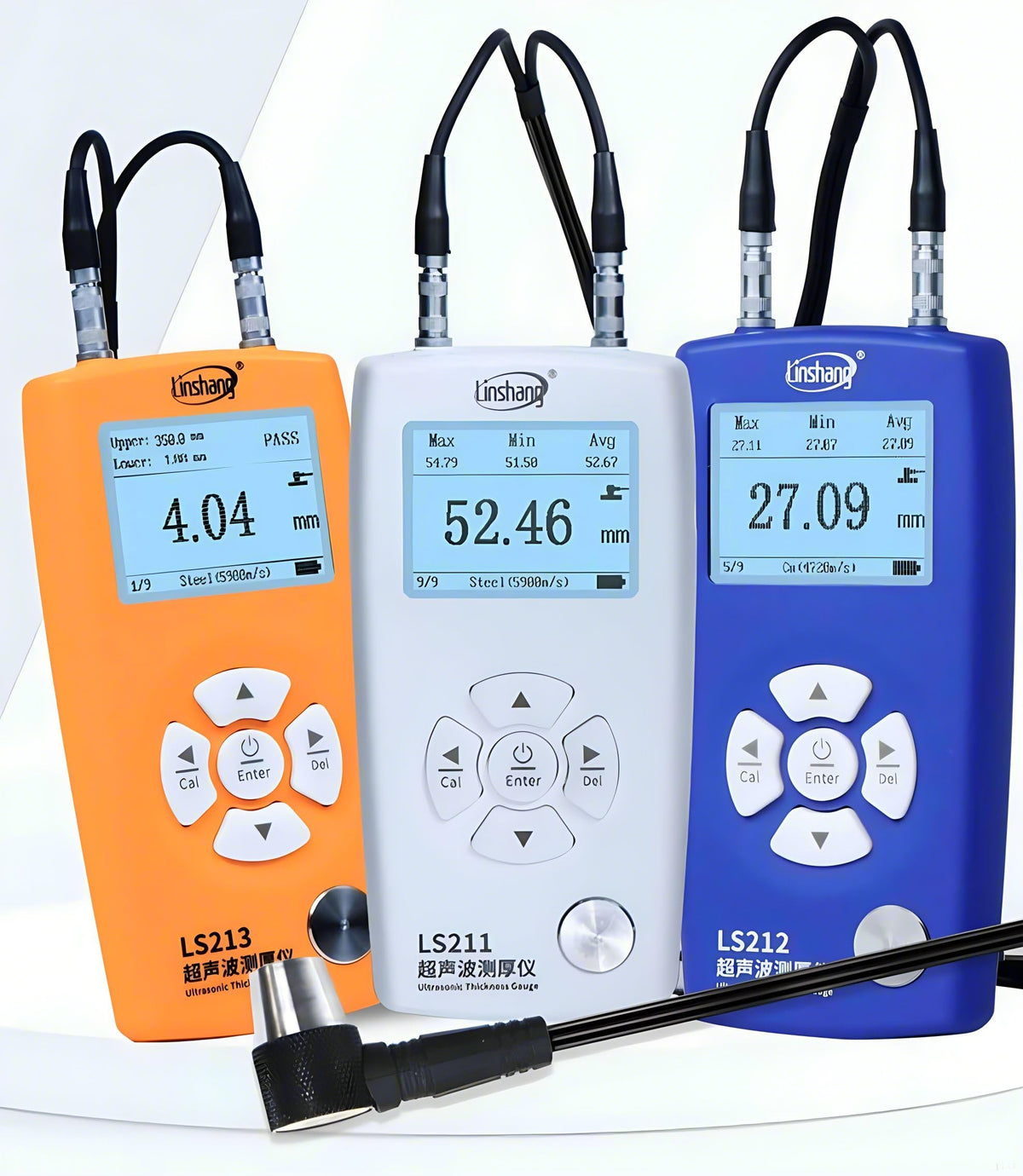 Ultrasonic Thickness Gauge LS211 LS212 LS213 Meter Tester NDT UTG UTM Measurement Tool for Pipe Wall Metal Steel(LS211)