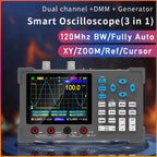 ZEEWEII 3in1 Digital Oscilloscope Multimeter Signal Generator Dual Channel 120Mhz Bandwidth 250MSa/s Sampling Rate Handheld Oscilloscope(DSO3D12)