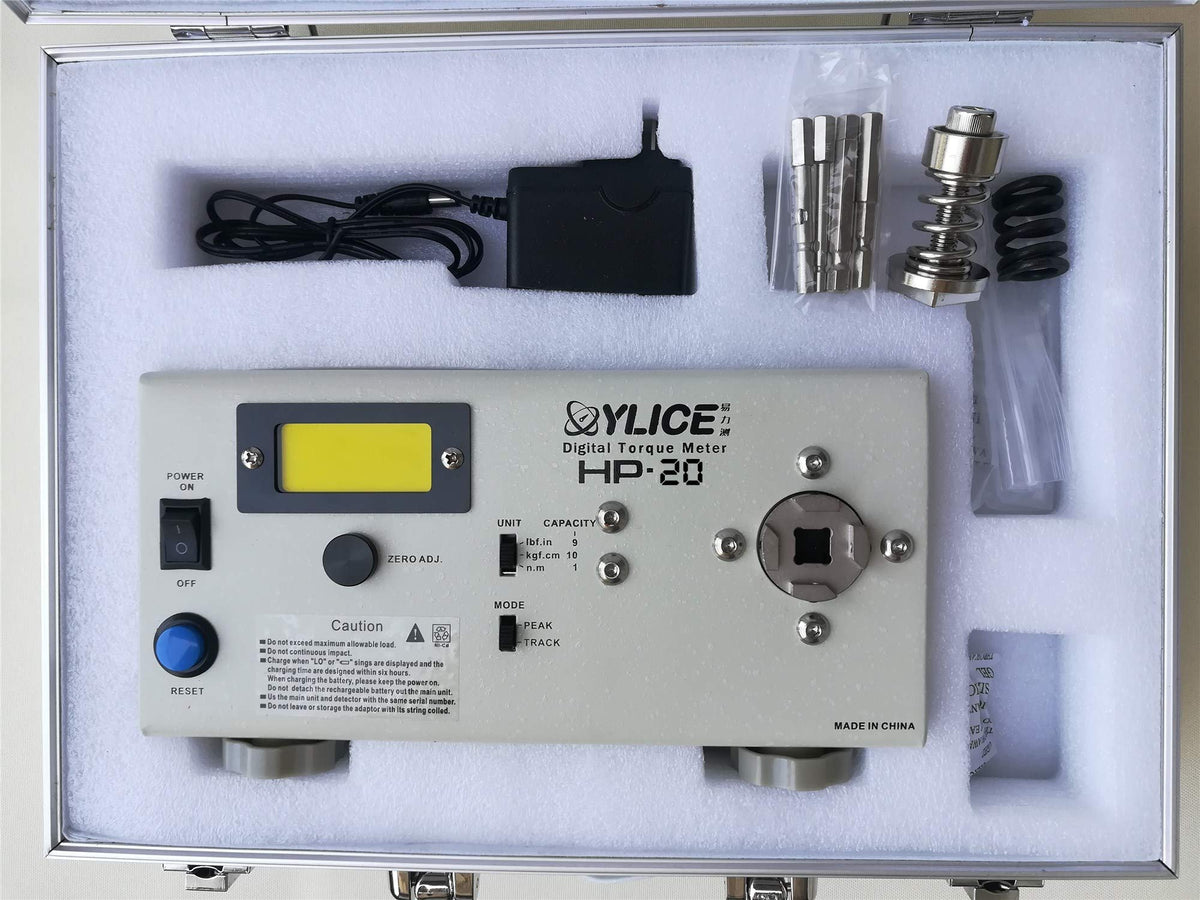 Digital Electric Torque Meter Tester HP-20 Torsion Wrench Screw Tester, KGf.cm: 0.5~20.0, N.m: 0.05~2.00, lbf.in: 0.5～18.0 for Screwdriver