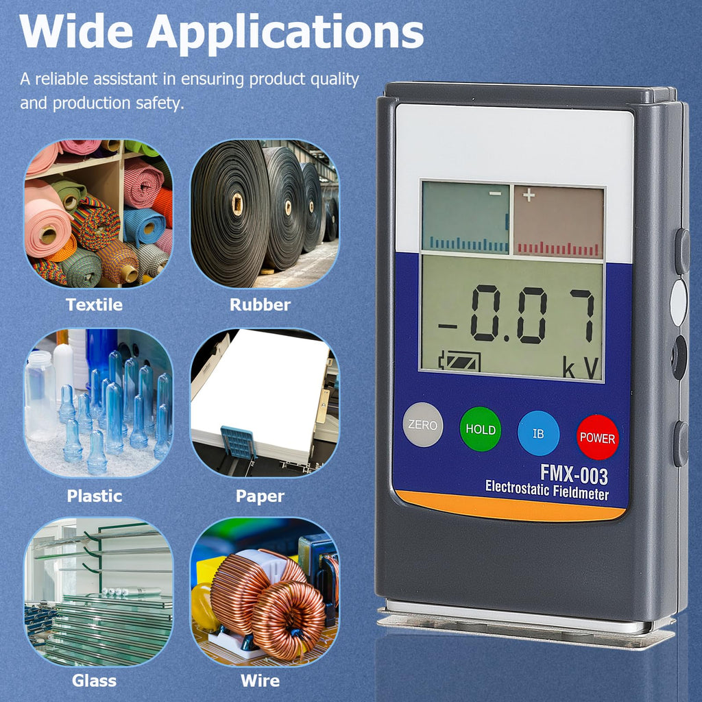 Electrostatic Static Meter 0-±22KV High Accuracy Auto-Ranging Portable Field Meter for Textile Carpet Rubber Plastic Printing