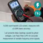 Extech EX520A High Accuracy True RMS Multimeter, 6000 Count, 0.09%