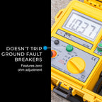 Ideal Electrical: 3-Pole Ground Resistance and Voltage Testers, Auto-Range