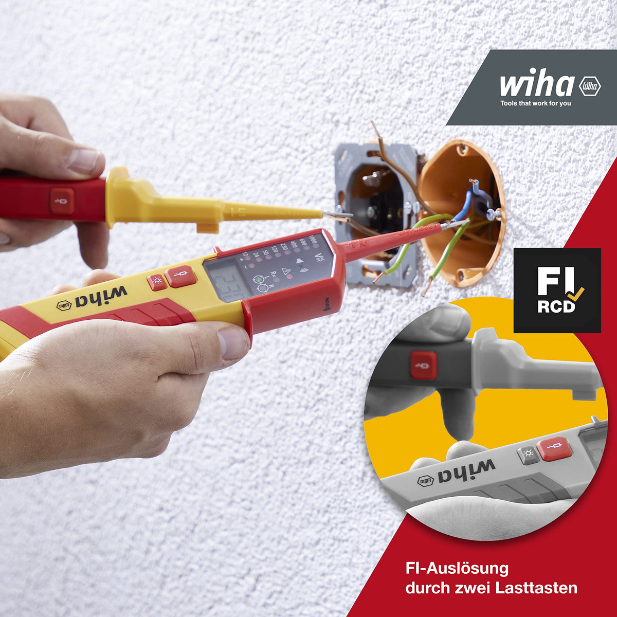 Wiha Wiha Voltage and Continuity Tester 0.5-1.000 V AC VAT CAT IV with 2 AAA I Batteries Compatible for Photovoltaics (45217)